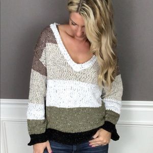 POL Color Block Sweater